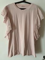 Roze top met broderie mouwen, one size t/m maat 46, Maat 46/48 (XL) of groter, Ophalen of Verzenden, Zo goed als nieuw, Roze