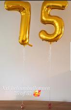 Heliumballonnen xxl goud 75 of 57 jaar, Ophalen, Zo goed als nieuw, Versiering, Geboorte of Huwelijk