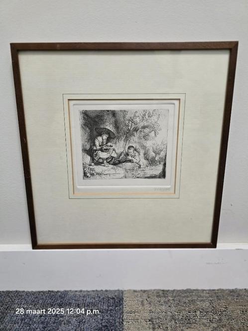 Rembrandt de fluitspeler, Antiek en Kunst, Kunst | Schilderijen | Klassiek, Ophalen