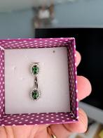 oorbellen smaragd met strass nieuw, Hangers, Met edelsteen, Nieuw, Ophalen of Verzenden