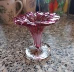 Glas Fuchsia Cranberry kleurig vaasje handgeblazen mini vaas, Ophalen of Verzenden