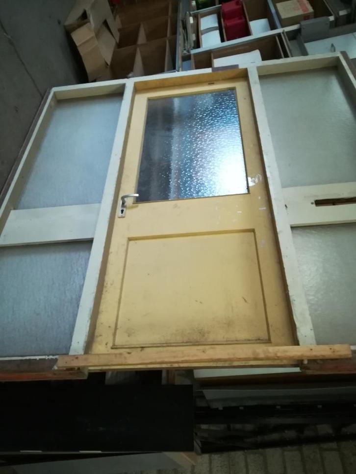 Hardhouten kozijn met zijlichten, Tuin en Terras, Palen, Balken en Planken, Gebruikt, Ophalen