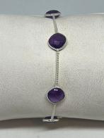 Zilveren armband met echte amethist, Ophalen, B, Paars, Nieuw