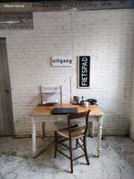 Brocante Franse eet of werktafel eettafel klein grenen, Ophalen of Verzenden