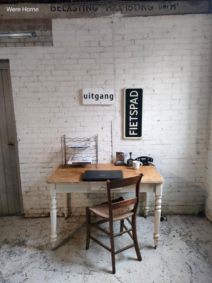 Brocante Franse eet of werktafel eettafel klein grenen, Antiek en Kunst, Curiosa en Brocante, Ophalen of Verzenden