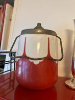 Vintage matglazen voorraadpot met deksel, Ophalen of Verzenden