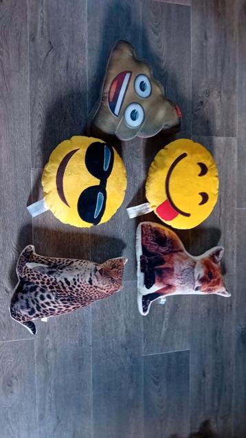 Emoji & Dieren Kussens - Set van 5 beschikbaar voor biedingen