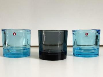 Iittala Kivi Glas kandelaar 80 mm drie stuks beschikbaar voor biedingen