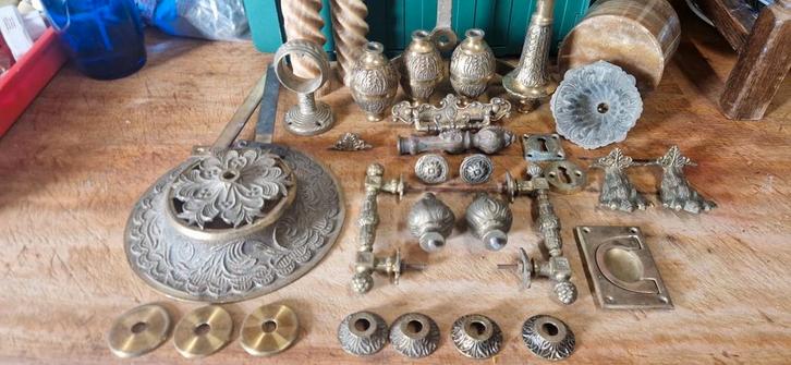 Allerlei messing onderdelen, Antiek en Kunst, Curiosa en Brocante, Ophalen of Verzenden