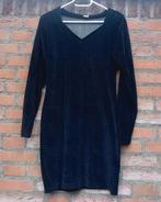 REAL VINTAGE Zwart 80's 90's fluwelen jurkje L / 40, Maat 38/40 (M), Zwart, Ophalen of Verzenden, Zo goed als nieuw
