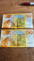 2 x 50 gulden biljet, Postzegels en Munten, Bankbiljetten | Nederland, Ophalen of Verzenden, 50 gulden