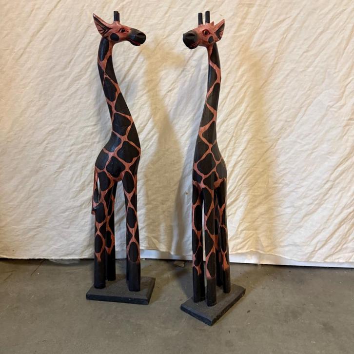 Giraffe (hout) 60 t/m 200 cm hoog - handwerk - Bij TTM Wonen, Huis en Inrichting, Woonaccessoires | Overige, Nieuw, Ophalen