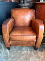 Vintage Fauteuil van Schapenleer, Gebruikt, Landelijk, 50 tot 75 cm, Leer