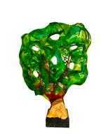 glasfusie, glaskunst, bluishgreen tree, Antiek en Kunst, Ophalen