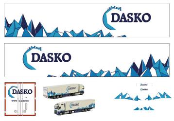 Vrachtauto decal 1:50 Dasko koel en vriestransporten beschikbaar voor biedingen