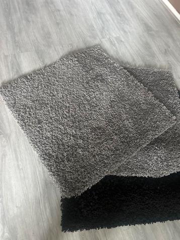 3x Ikea Hampen vloerkleed 80x80 grijs/zwart beschikbaar voor biedingen