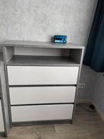 Mooie ladekast wit/beton look, Ophalen, Zo goed als nieuw, Kast, 90 tot 105 cm