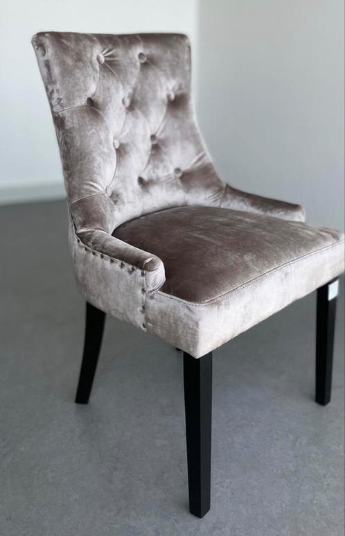 EETKAMER STOELEN VELVET VELOURS TAUPE BEIGE BROWN ERIC KUSTR, Huis en Inrichting, Stoelen, Nieuw, Vijf, Zes of meer stoelen, Overige kleuren