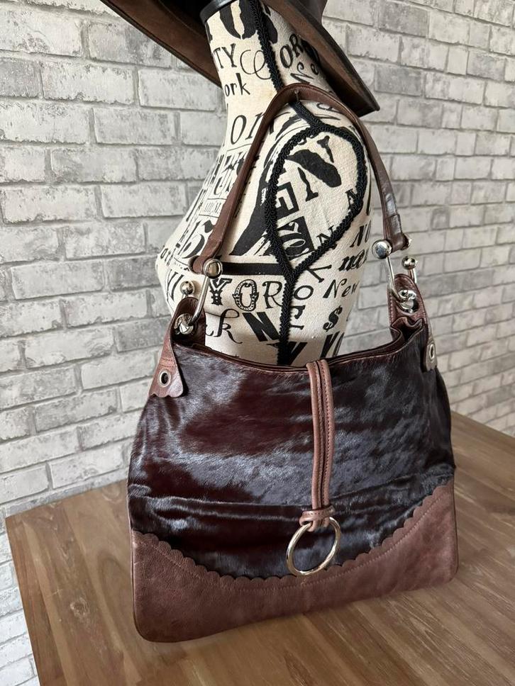 Leren tas Huld Design Iceland, Sieraden, Tassen en Uiterlijk, Tassen | Damestassen, Zo goed als nieuw, Handtas, Bruin, Ophalen of Verzenden