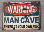 warning manecave, Huis en Inrichting, Woonaccessoires | Tekstborden en Spreuken, Ophalen of Verzenden, Gebruikt