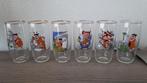 6 mooie glazen van The Flintstones, 12 cm hoog, Frisdrankglas, Ophalen of Verzenden, Zo goed als nieuw