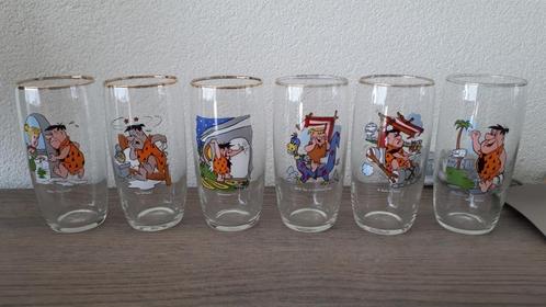6 mooie glazen van The Flintstones, 12 cm hoog, Verzamelen, Glas en Borrelglaasjes, Zo goed als nieuw, Frisdrankglas, Ophalen of Verzenden