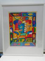 Clemens Briels - Ingelijste zeefdruk: Pineapple man, 1997, Antiek en Kunst, Kunst | Litho's en Zeefdrukken, Ophalen