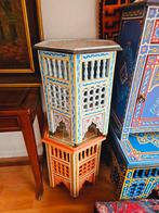 OPRUIMACTIE! Handgeschilderde Marokkaanse bijzettafels., 45 tot 60 cm, Minder dan 55 cm, Marokkaans, Ophalen of Verzenden