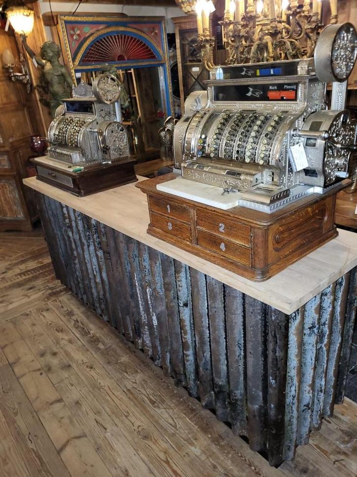 Toonbank, industrieel, 2.40 m, eikenhout, Huis en Inrichting, Overige Huis en Inrichting, Nieuw, Ophalen of Verzenden