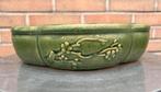 Bonsai schaal gedecoreerd groen geglazuurd 29,7x28,3x7, Tuin en Terras, Bloempotten, Ophalen of Verzenden, Zo goed als nieuw, Minder dan 25 cm