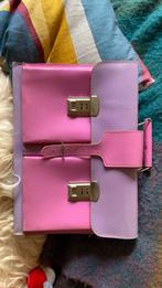 Roze paarse schooltas meervaks oldschool retro, Sieraden, Tassen en Uiterlijk, Tassen | Schooltassen, Ophalen of Verzenden, Zo goed als nieuw