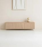TV meubel Studio Fedde Eikenhout (Clear Oak 120x42cm), Ophalen, 100 tot 150 cm, Eikenhout, Nieuw