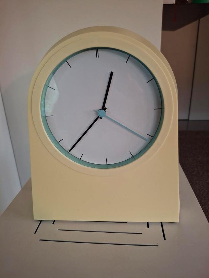 Vintage Ikea Poffare Klok/Tijdschriftenhouder '90, Huis en Inrichting, Woonaccessoires | Klokken, Gebruikt, Wekker of Tafelklok