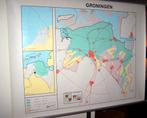 2 Vintage schoolplaten Groningen/Drenthe. 138x100cm. Nieuwst, Antiek en Kunst, Ophalen of Verzenden