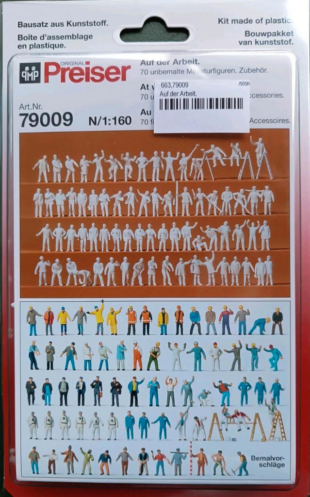 Preiser 1:160 N spoor art nr 79009 "aan het werk", Hobby en Vrije tijd, Modelbouw | Figuren en Diorama's, Nieuw, 1:50 of kleiner