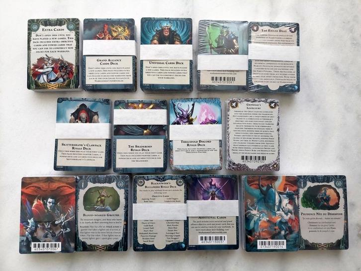 11 sets Warhammer Underworlds 1ste editie cards / kaarten, Hobby en Vrije tijd, Wargaming, Nieuw, Warhammer, Toebehoren, Ophalen of Verzenden