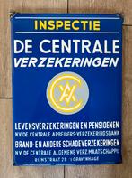 Emaille Reclame bod De Centrale verzekeringen - Langcat, Ophalen of Verzenden, Zo goed als nieuw, Reclamebord