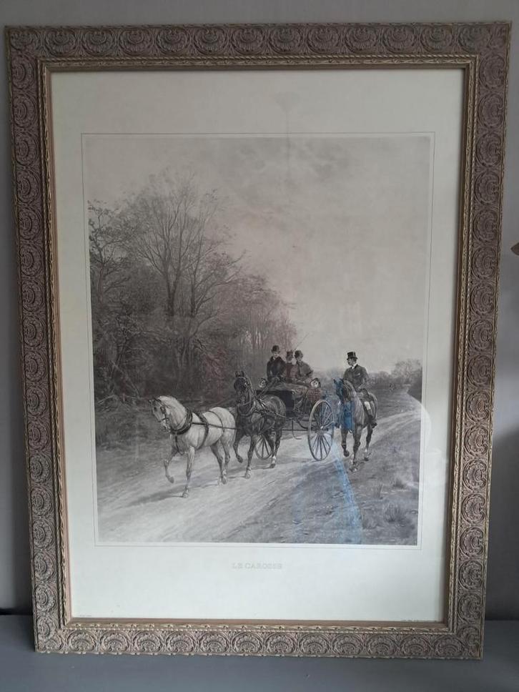 Engelse Jachtprent in Lijst - Landelijke Stijl, Huis en Inrichting, Woonaccessoires | Schilderijen, Tekeningen en Foto's, Schilderij