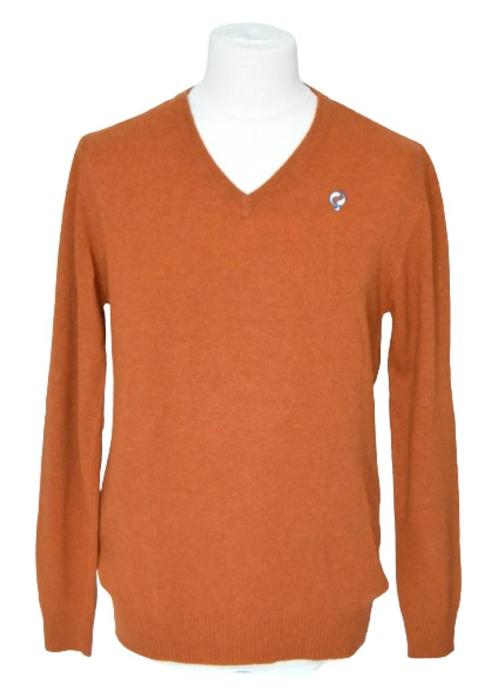 Nieuwe Quick 1905 v-neck trui, lambswool, Mt. L, Kleding | Heren, Truien en Vesten, Nieuw, Maat 52/54 (L), Oranje, Verzenden