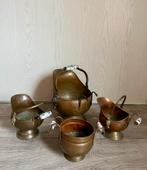 Antieke Koperen Bloempotten Set (3), Antiek en Kunst, Ophalen of Verzenden, Koper