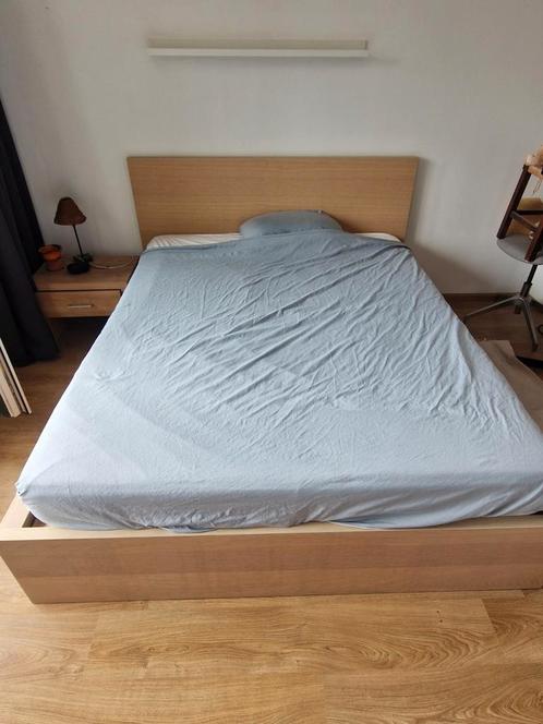 Tweepersoons Ikea bed met tweetal opberglades - 160 x 200, Huis en Inrichting, Slaapkamer | Complete slaapkamers, Zo goed als nieuw