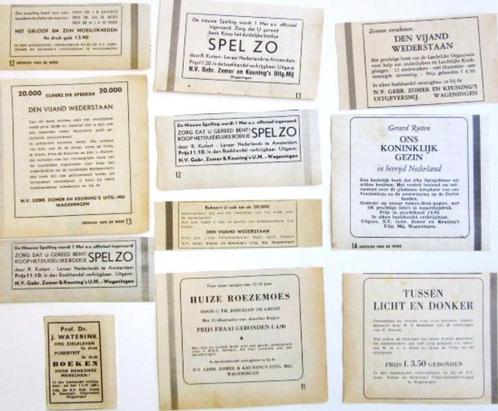 11 vintage advertenties reclames van boeken 1947, Verzamelen, Merken en Reclamevoorwerpen, Gebruikt, Overige typen, Ophalen