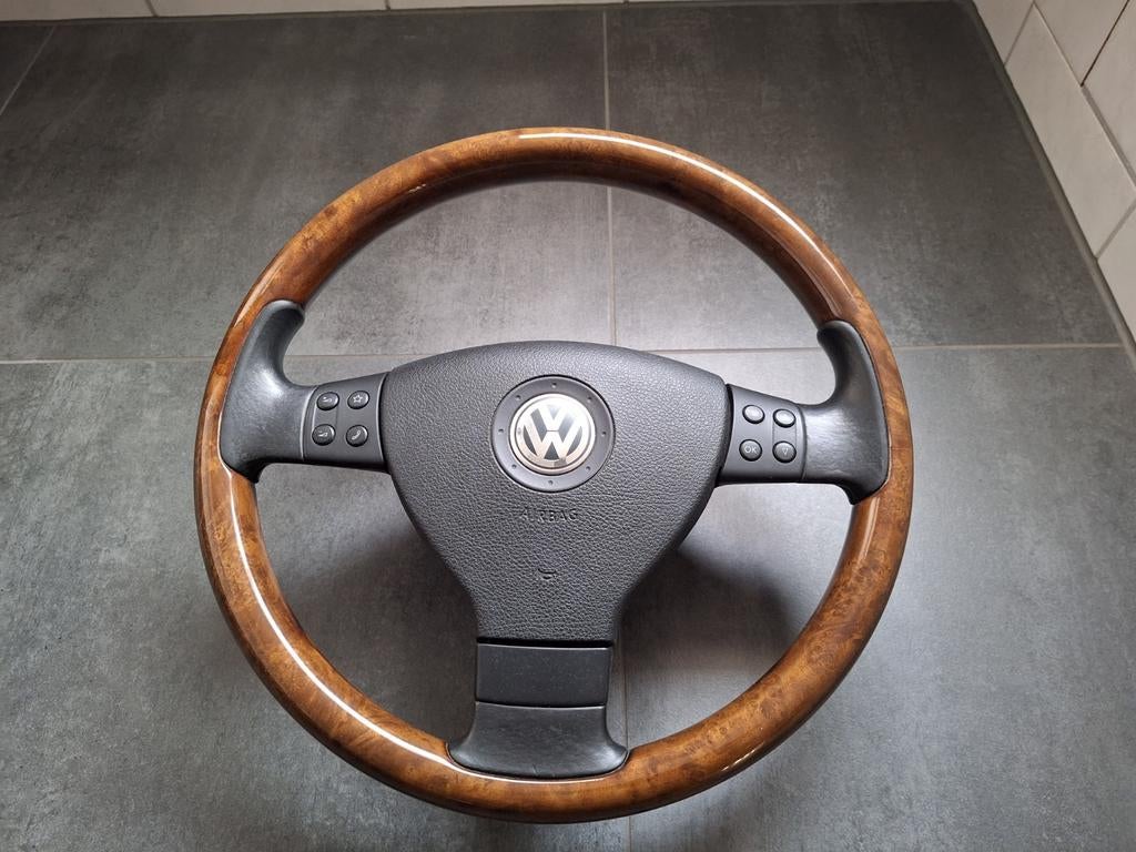 Houten Stuurwiel VW Golf 5 Passat 3C, Auto-onderdelen, Ophalen of Verzenden, Gebruikt, Volkswagen