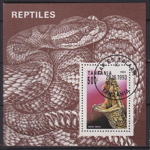 Tanzania 1993 Blok Reptiel Slang, Postzegels en Munten, Postzegels | Thematische zegels, Gestempeld, Dier of Natuur, Ophalen of Verzenden