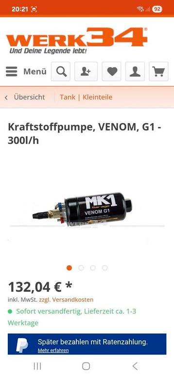 mk1 garage venom brandstofpomp beschikbaar voor biedingen