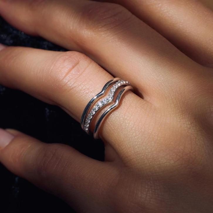 NIEUW: 3 zilveren aanschuifringen van Parte di Me maat 18/19, Sieraden, Tassen en Uiterlijk, Ringen, Nieuw, Dame, 18 tot 19, Zilver