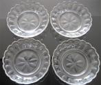 4 antieke kristallen bordjes, schaaltjes, olijfslijpsel, Ophalen of Verzenden