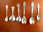 6 Verzilverde lepeltjes uit jaren '30 voor AVRO-verzamelaar!, Antiek en Kunst, Antiek | Bestek, Ophalen of Verzenden