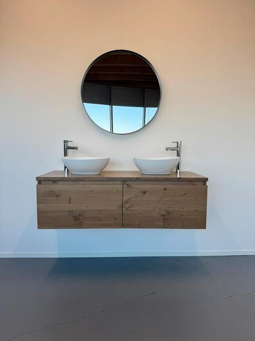 Massief houten badkamermeubel 2 lades, Huis en Inrichting, Badkamer | Badkamermeubels, Nieuw, Minder dan 100 cm, 25 tot 50 cm