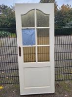 Houten stompe binnendeur met glas, gratis op te halen., Ophalen, Gebruikt, 80 tot 100 cm, Binnendeur